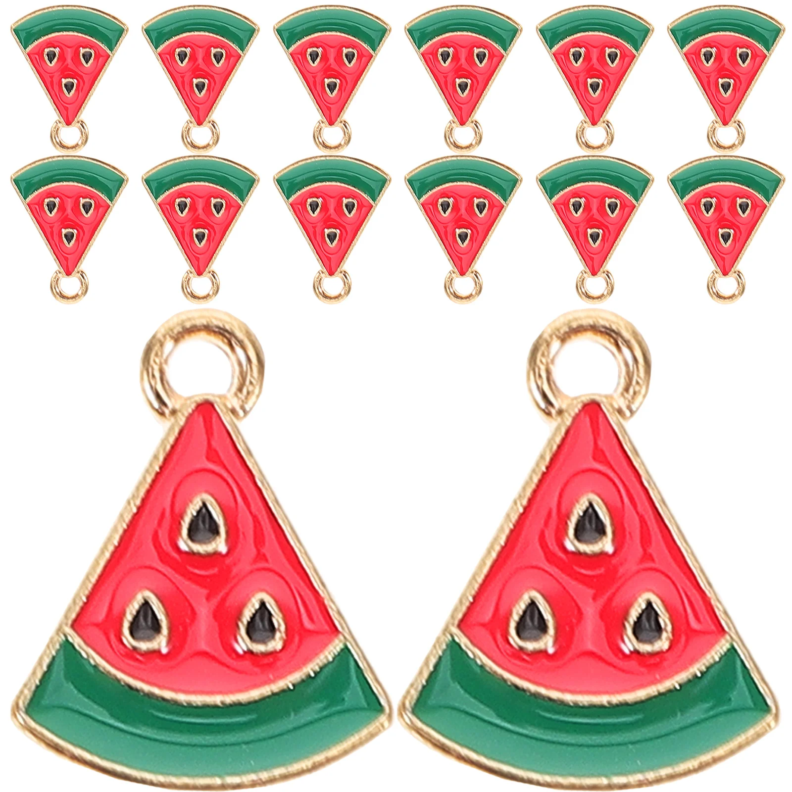 30Pcs Mini Watermelon Charms Alloy Enamel Pendants for Summer Jewelry Making DIY Accessories Necklaces Earrings