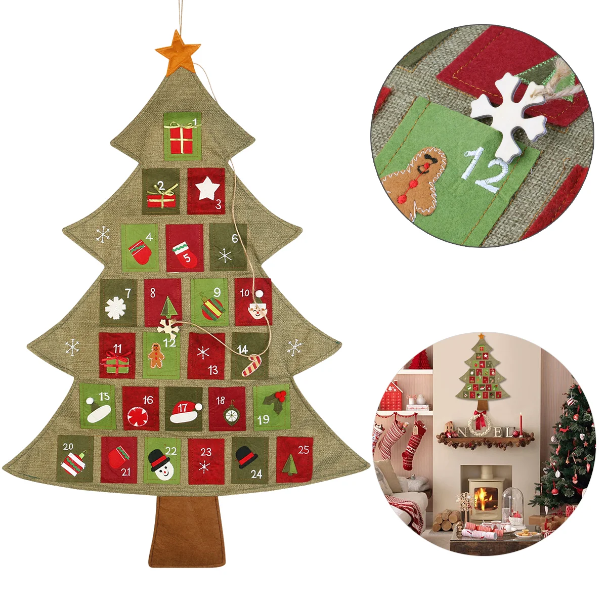 Make up Decorations Christmas Ornament Calendar Nativity Scene Advent for Home Countdown