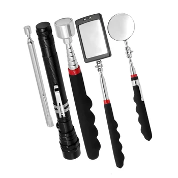 5 in 1 Portable Telescope Flexible Head Inspection Mirror with LED Light Adjustable 360 ​​Degree Rotary Viewing Auto Hand Tools