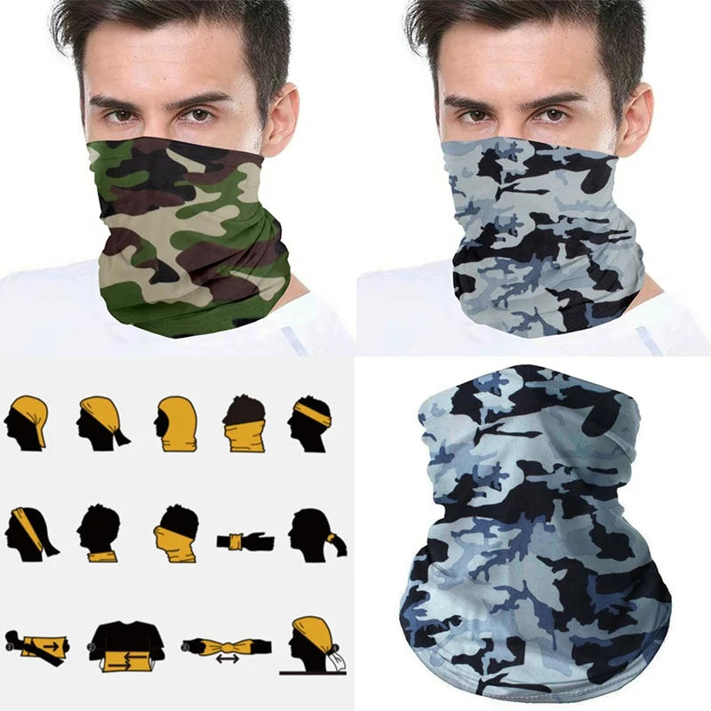 UV Protection Ice Silk Face Cover Neck Tube Outdoor Sports Bandana Scarf Breathable Hiking Scarf Neck Gaiter Bandana