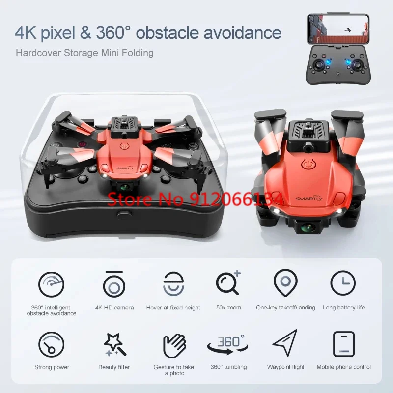 4K HD Camera Four-sided Obstacle Avoidance WIFI FPV RC Drone 2.4G Fixed Height 3D Roll Waypoint Flight APP Control  Quadcopter