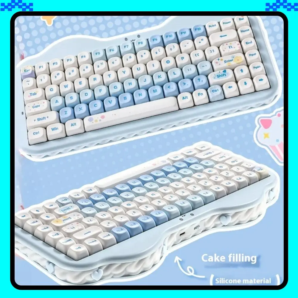 YUNZII C75 Механическая клавиатура RGB с подсветкой MOA PBT Keycap ПРОКЛАДКА с возможностью горячей замены 5500 мАч Эргономичная 75% беспроводная связь Bluetooth для Mac и Windows