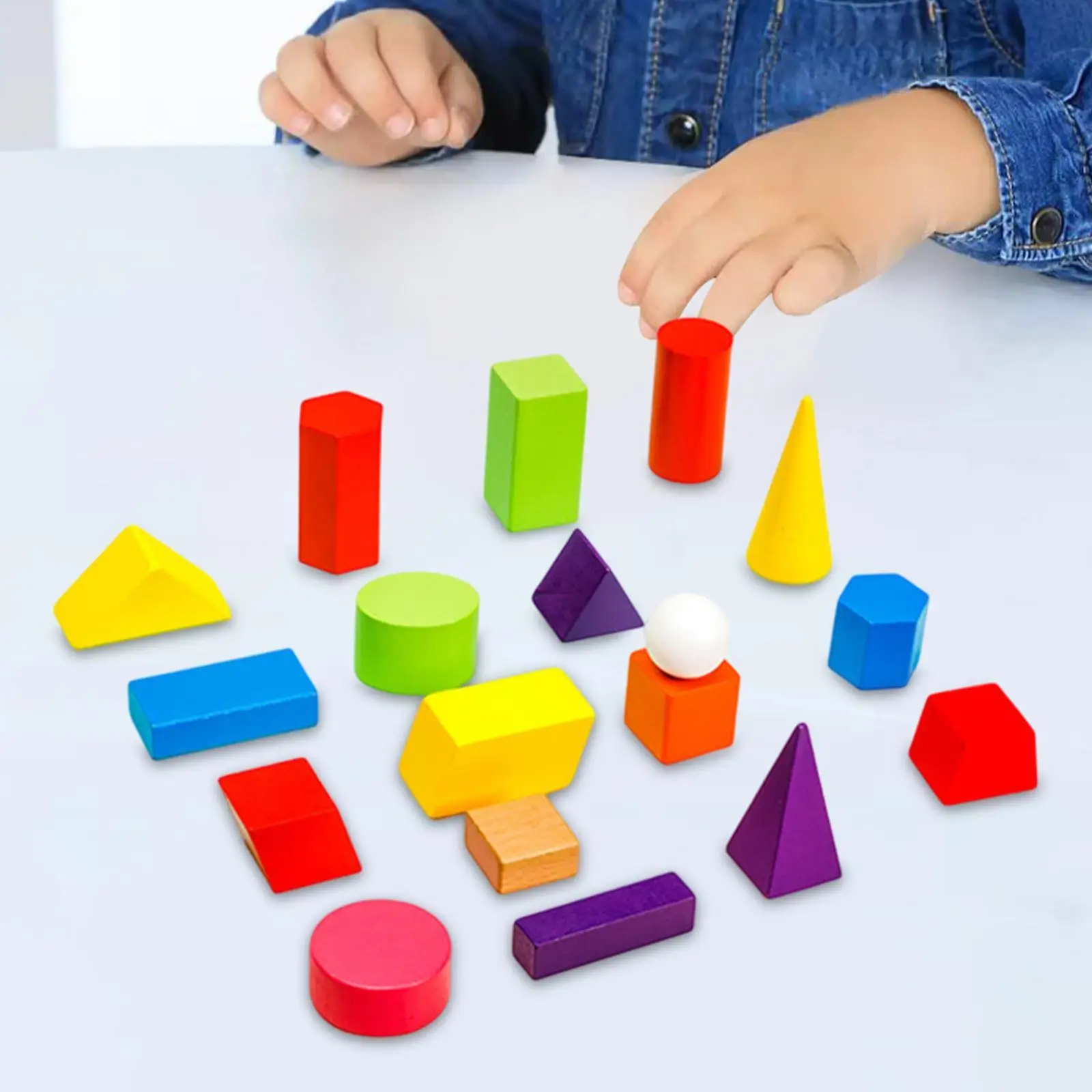 18x geometrische vaste stoffen geassorteerde kleuren 3D-vormen voor games, reizen, lesgeven