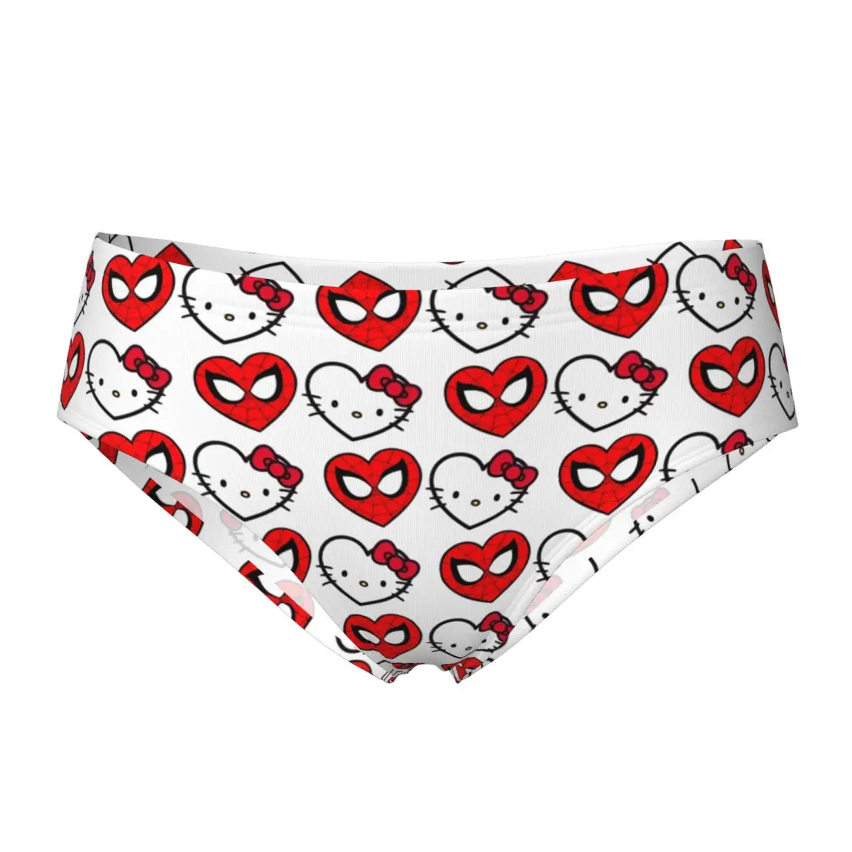 

Hello Kitty And Spiderman Love Women Briefs Underwear Panties Funny Breathable Underpants for Female Plus Size
