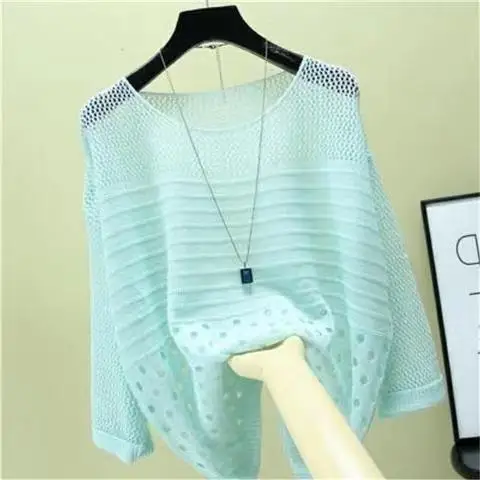 Spring and Summer New Ice Silk Knitted Vest Top Hollow Out Thin Bottoming Sling Streetwear Womens Clothing White Shirt