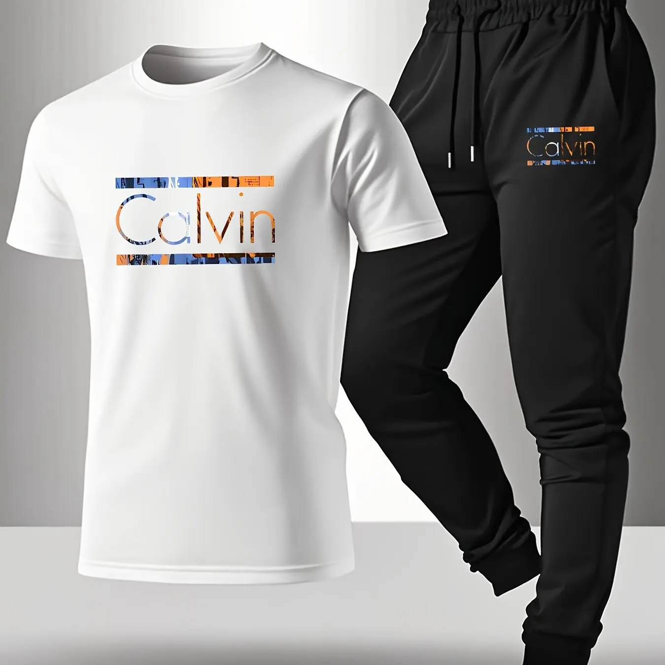

2025 Men's casual loose sports short-sleeved trousers set Quick-drying sweat-absorbing soft breathable light men's T-shirt set