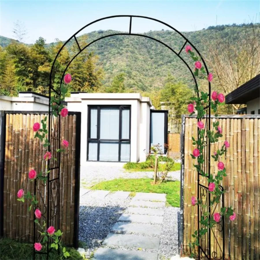 

Steel Garden Arch with Gate Shipping (Prohibited by -)