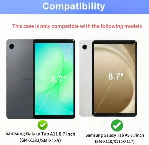 Imagen 2 del producto Funda para Samsung Galaxy Tab A11 8,7 pulgadas SM-X133/X135, funda de teclado para teclado Samsung Tab A9 8,7 SM-X110/X115/X117