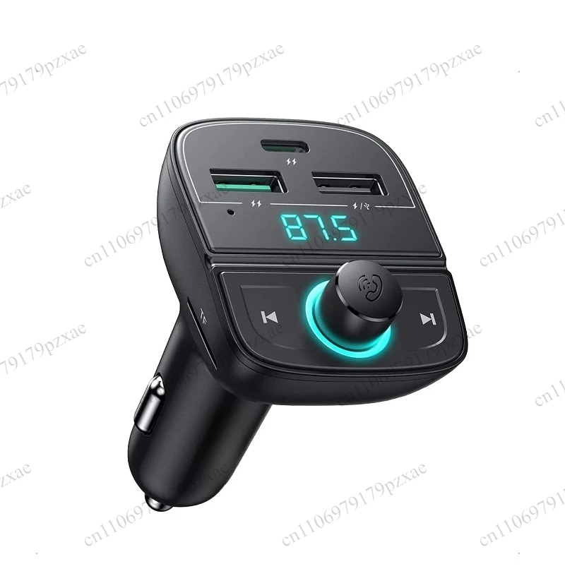 Bluetooth Car FM Radio Transmitter Adapter With 3 USB Ports QC PD 3.0 Fast Charging Support Hands Free Calling