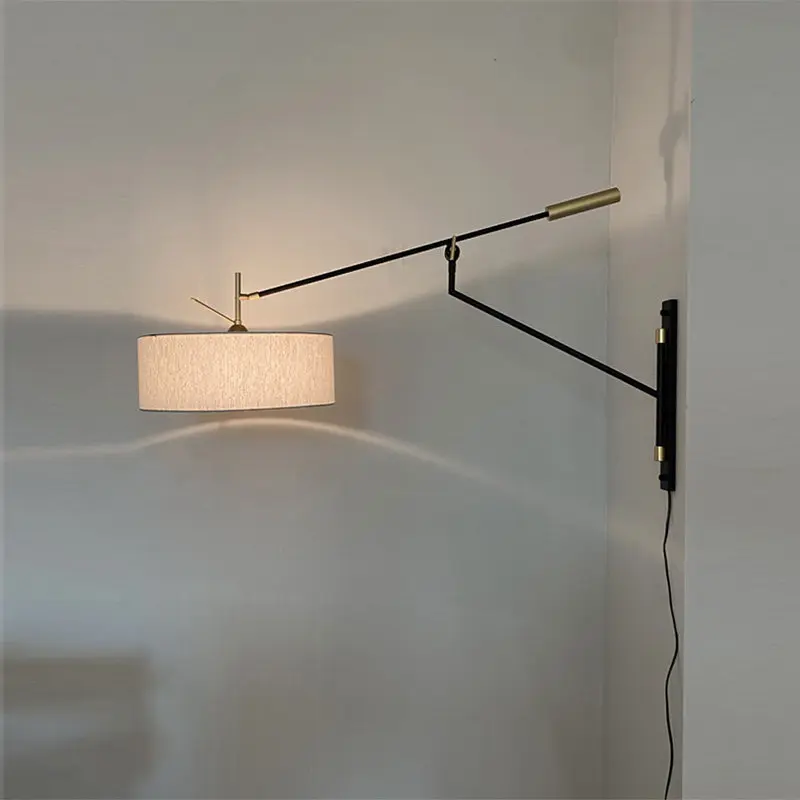 Personalized Creative Rotating Style Wall Lamps Designer's Telescopic Rocker Arm LED Sconces Living Room Bedroom Bedside Fixture
