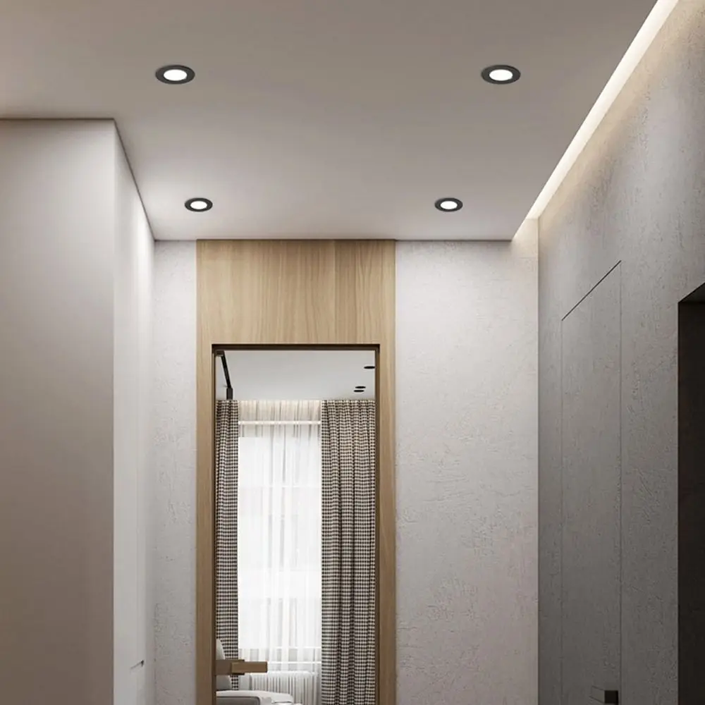 Small Recessed LED Downlight Tricolor Dimmable Energy Saving Down Lights 5W 3W Anti Glare Ceiling Spot Lights Indoor