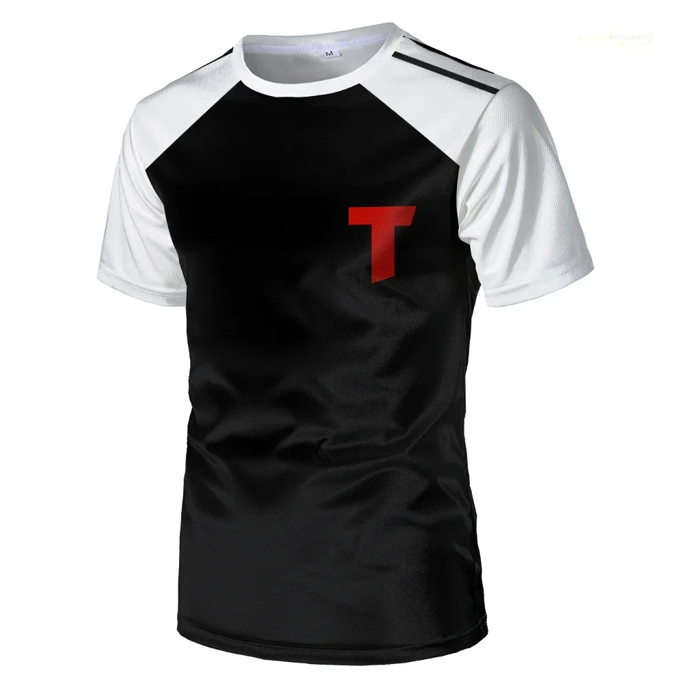 Men's Football Style 3D Printed T-Shirt Summer Quick Dry Breathable Short Sleeve Casual Sports