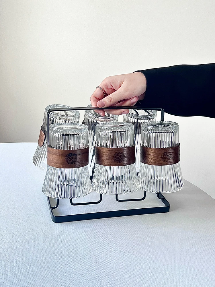 New Chinese Style Home Living Room Guest Tea Cup Heat Resistant Set Waist Bundling Coffee Cup Glass Cup High Temperature Resi...
