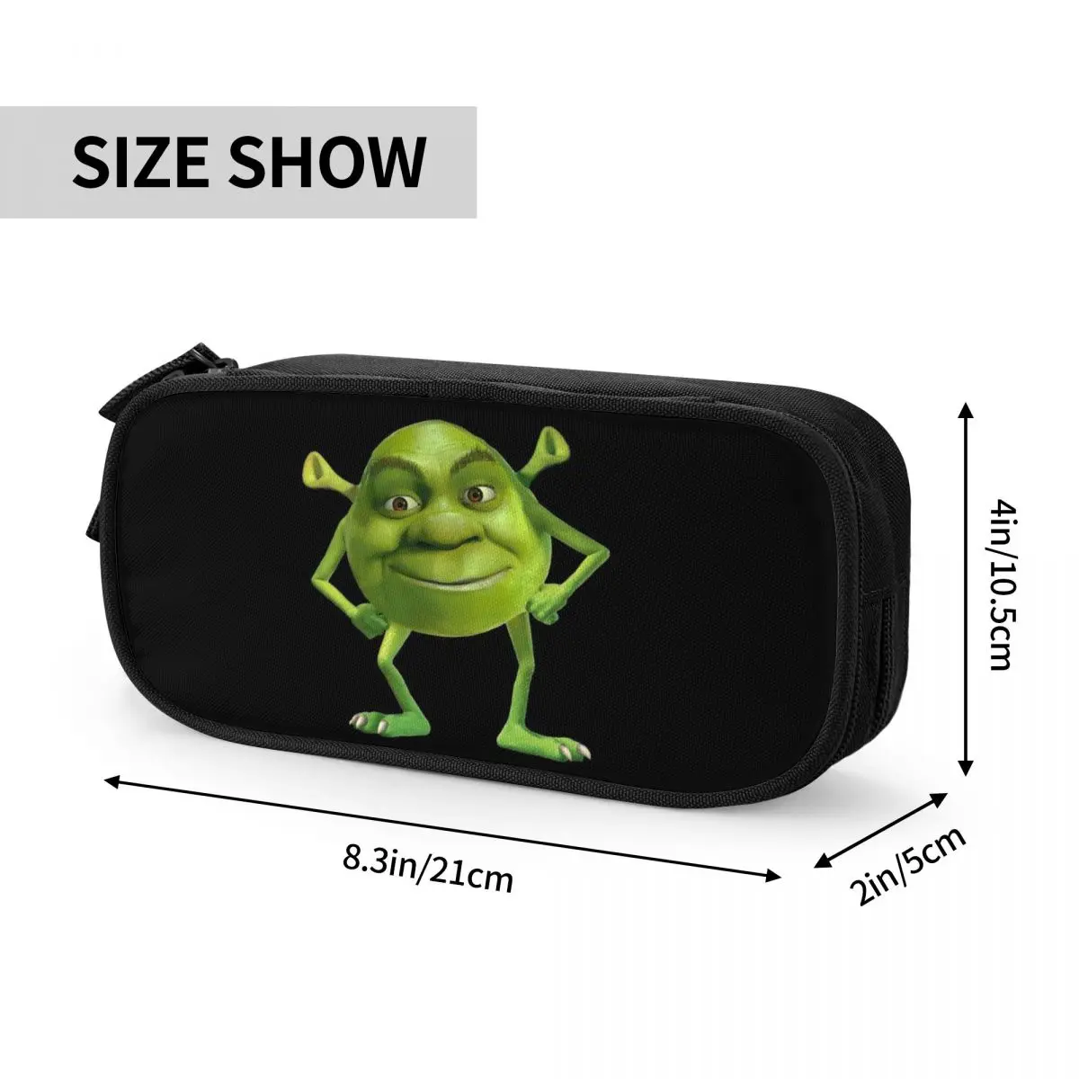 Shrek Meme Face - Shrek Wazowski Pencil Cases for Student School Pen Box Pencil Bag Big Capacity Pencil Pouch