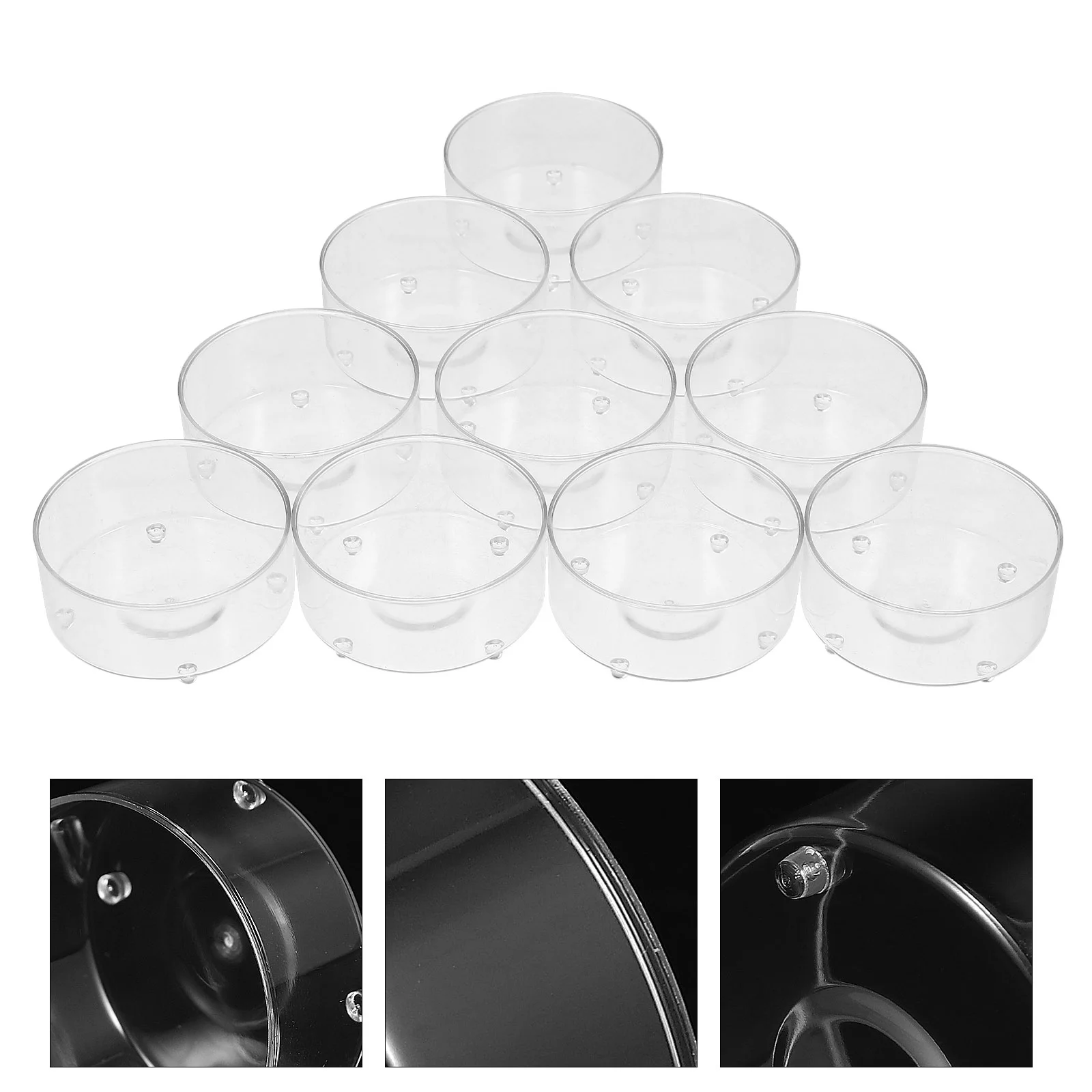 

100 Pcs Suite Stick Candles Candlestick Tea Light Container Tealight Holders Clear Cup for Temple