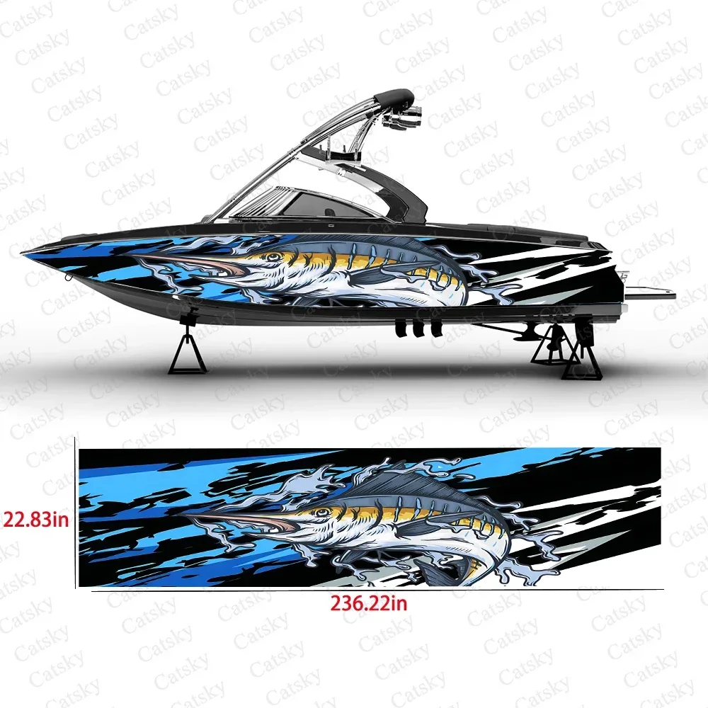 

marlin swordfish geometric irregular shapes Boat Stickers Vinyl Boat Wrap for Console Deck Boat Fishing Platform Decal Sticker