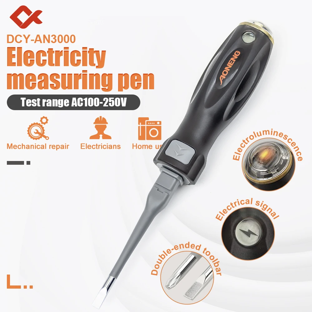 

100-250V Dual Head Power Measuring Screwdriver Electricity measuring pen Insulated Electrician Pocket Tester Pen Tools