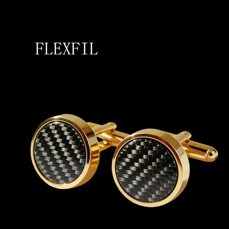 

Роскошные запонки FLEXFIL для мужских рубашек, брендовые запонки, высококачественные круглые запонки для свадьбы, ювелирные изделия