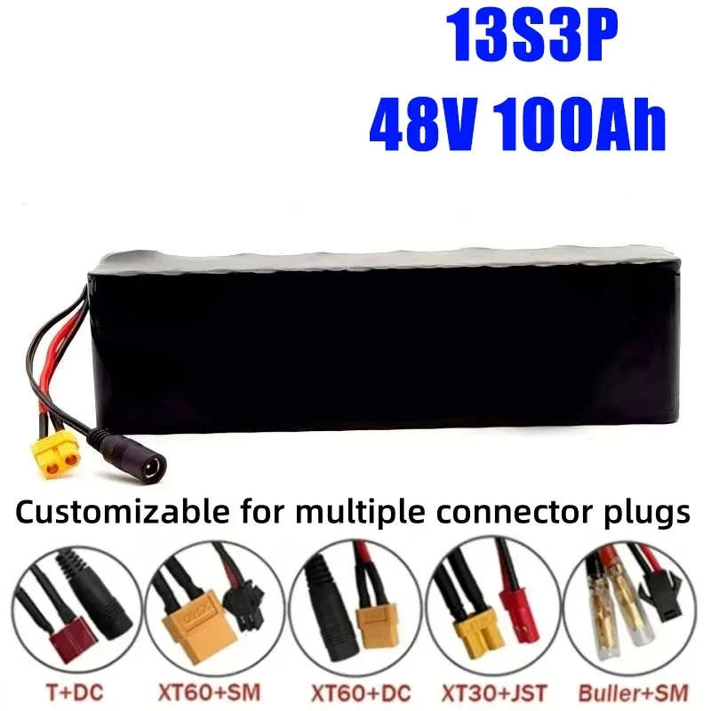 

13S3P 48V 100000mAh 100Ah Lithium-ion Battery Pack with 1000W BMS for 54.6V E-bike Electric Bicycle Scooter