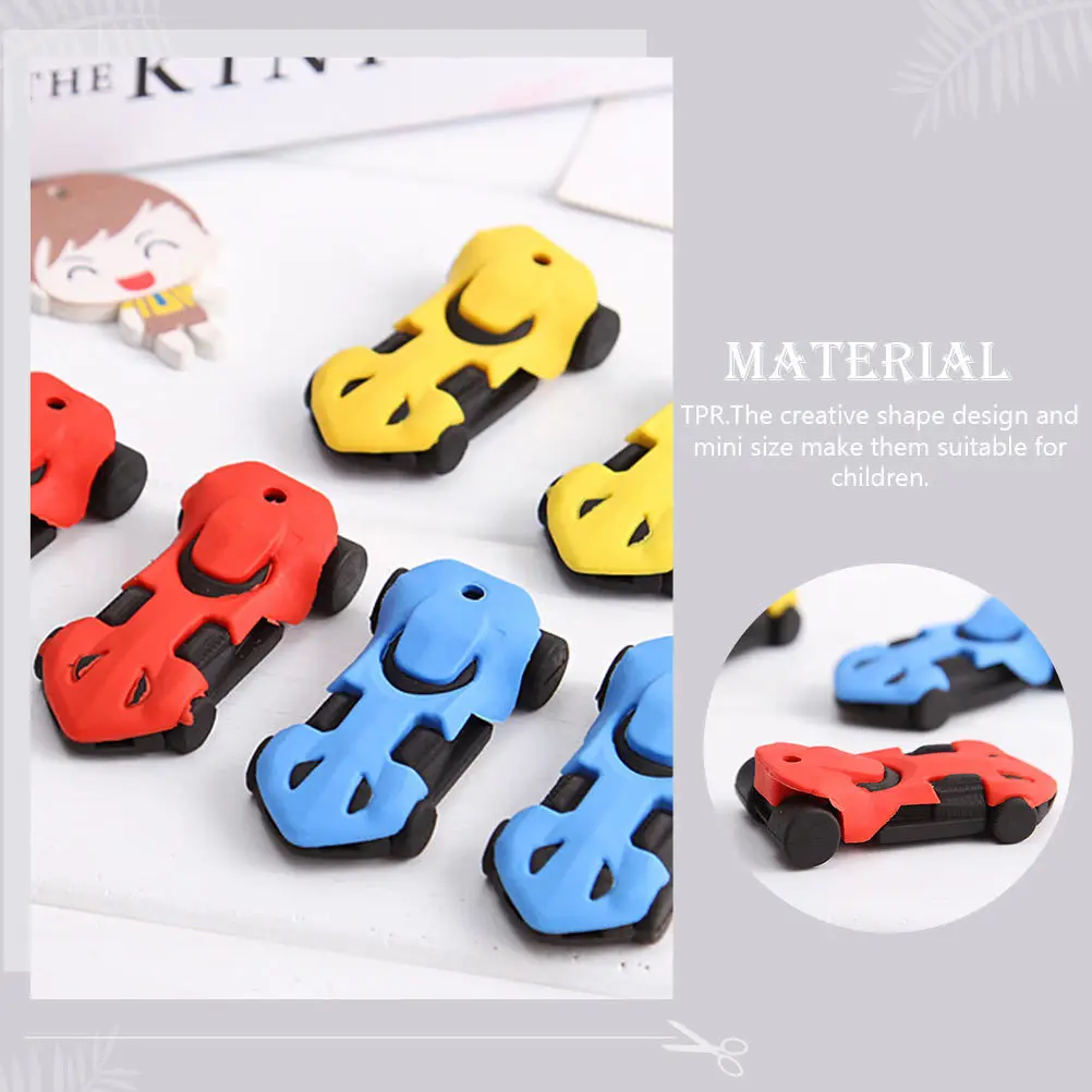

18Pcs Mini Racing Car Erasers Children's Fun Shaped Eraser Set for School Supplies Kindergarten Decorative Pencil Eraser