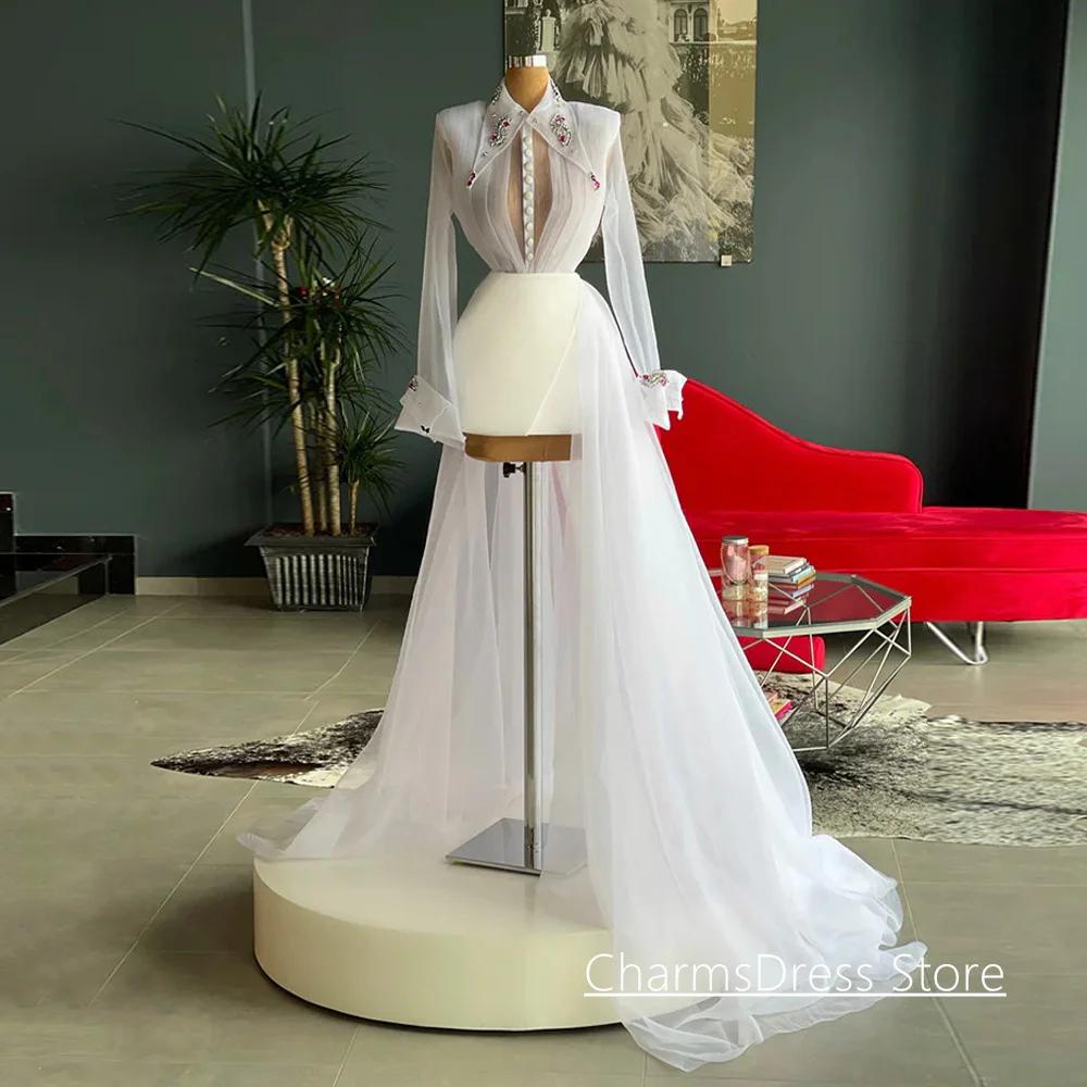 قطعتين فستان سهرة مخصص برقبة عالية تي شيرت تنورة من الساتان فستان حفلة كوكتيل فوق الركبة فستان حفلات قصير