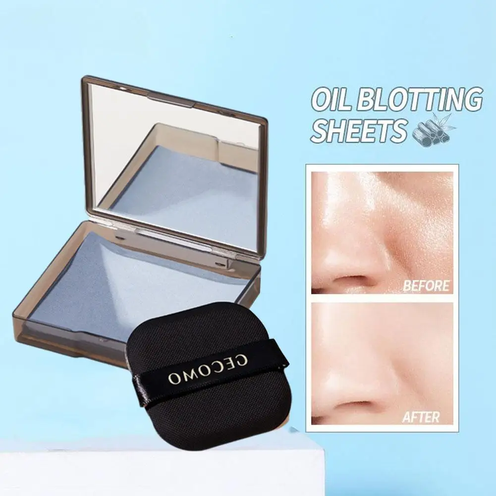 Protable Face Oil Blotting Paper With Mirror Matting Wipes Control Face Cleaning Face Tools Oil-absorbing Cleanser Oil Faci D3x4