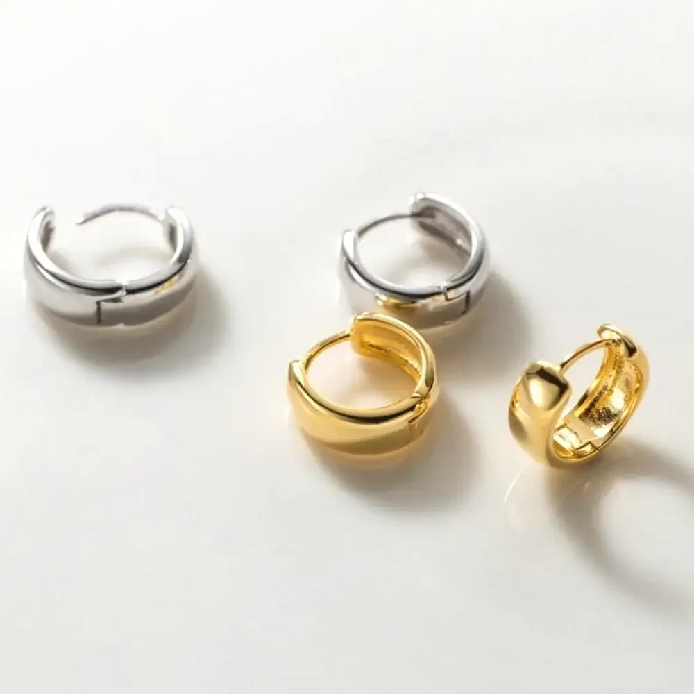 17/21/25 مللي متر 1/3Pairs عادي بيان هوب أقراط الفولاذ المقاوم للصدأ هوجيز الغضروف الذهب اللون أقراط للنساء مجوهرات