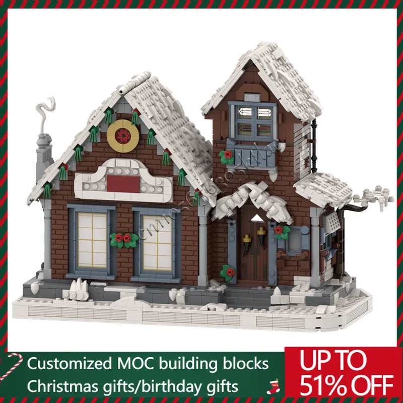 

1733 PCS MOC Christmas Series Winter Cottage Model Building Blocks Bricks Creative Assembly Educational Toys Gifts For Children