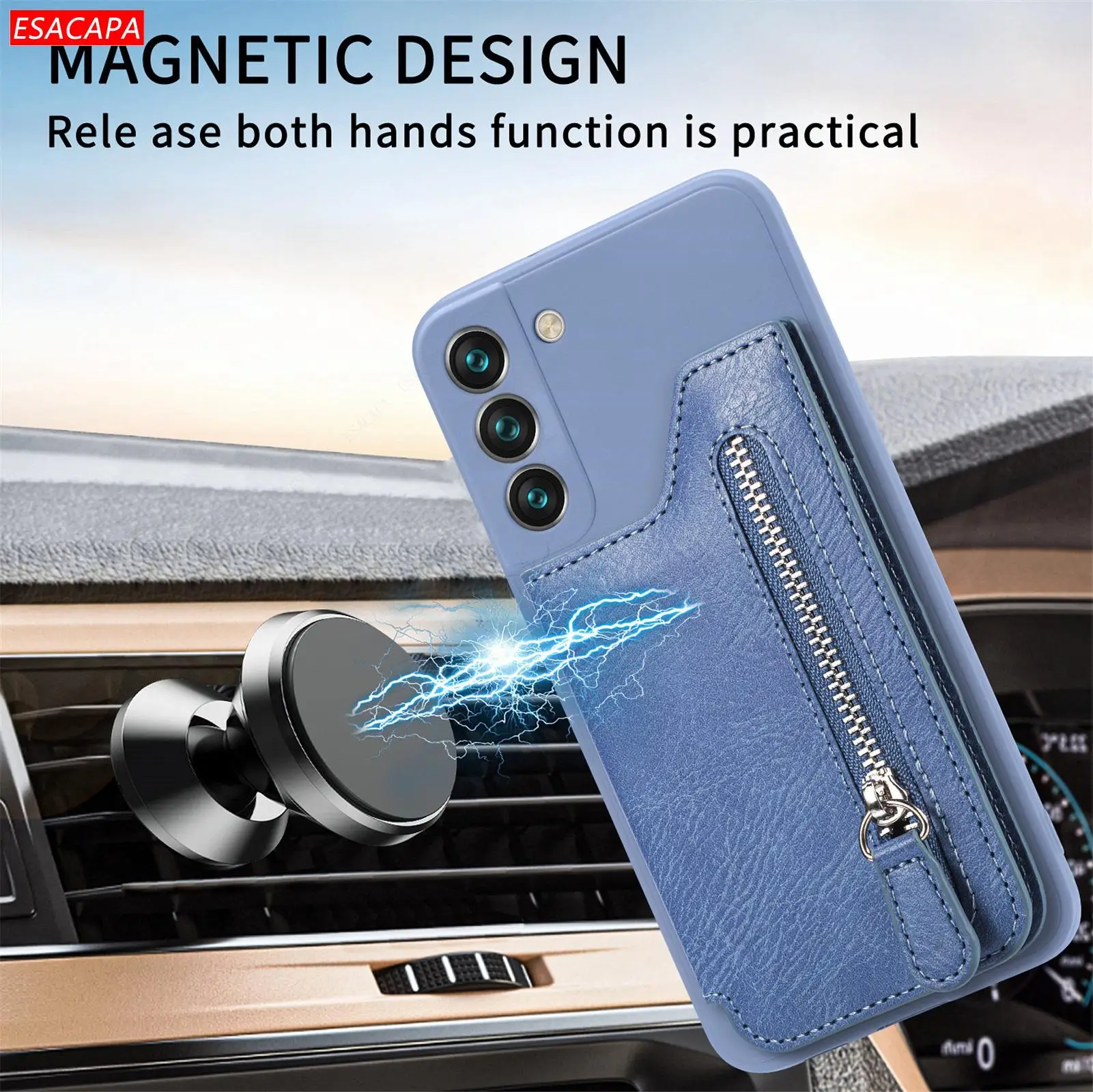 Galaxy M54 5G Zipper Wallet Leather Case For Samsung M14 M54 A34 F14 A14 M32 Cards Solt Stand Holder Shockproof Back Cover