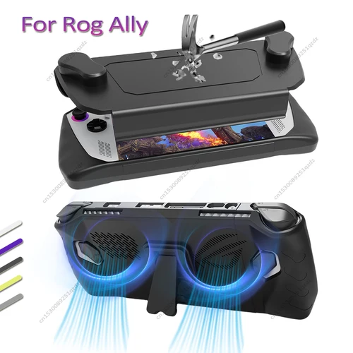 Funda mejorada para consola ASUS ROG Ally, cubierta protectora extraíble dura, manga de refrigeración con soporte, accesorios de juego, nuevo