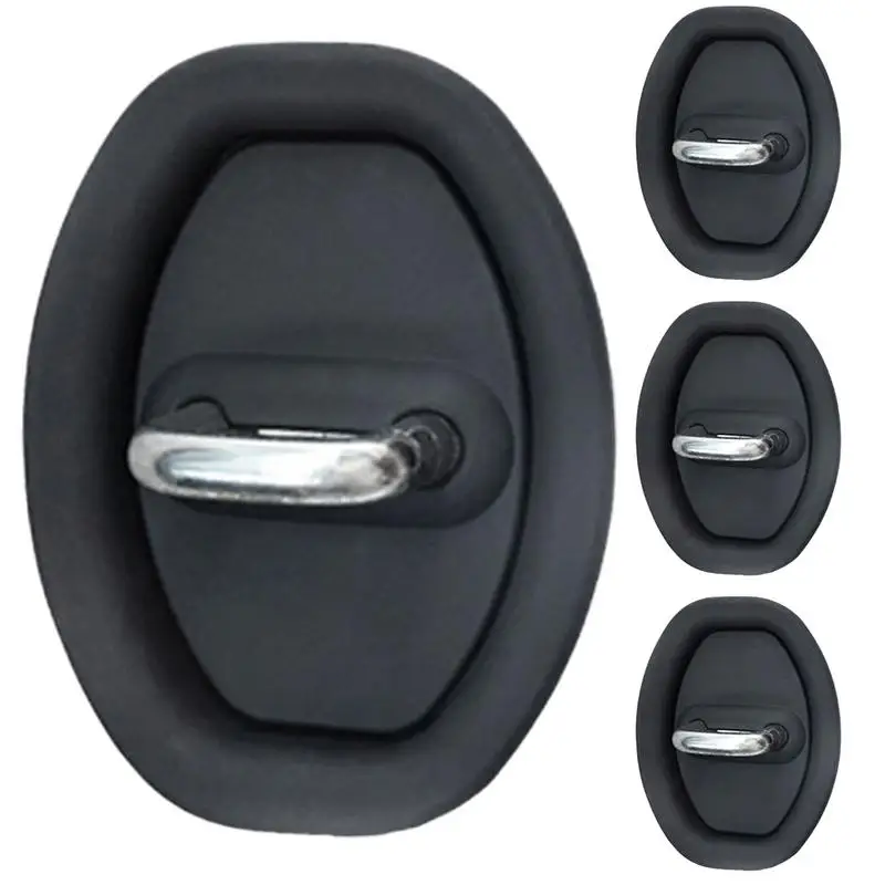 4pcs Car Door Lock Cover silicone Door Keyhole Sticker Door Lock Protection Anti-blocking Dustproof Sticker Self-adhesive Decals