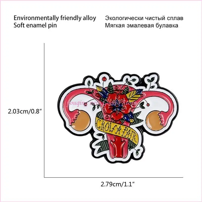 57QA الرحم الطبية Cuterus بروش المرأة رحم شكل بروش دبابيس المجوهرات النسوية