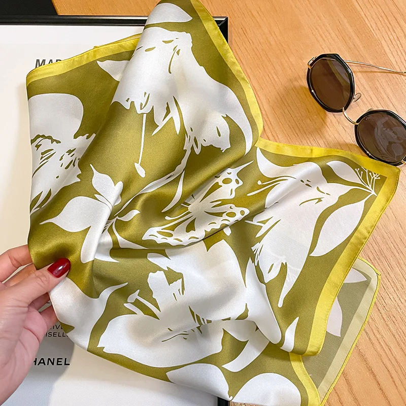 2025 mode 100% Echte Seide Schal 53 cm Platz Bandelet frauen Seide Temperament Kleinen Schal Hals Dekorative Wrap Gedruckt schals – Detail 10