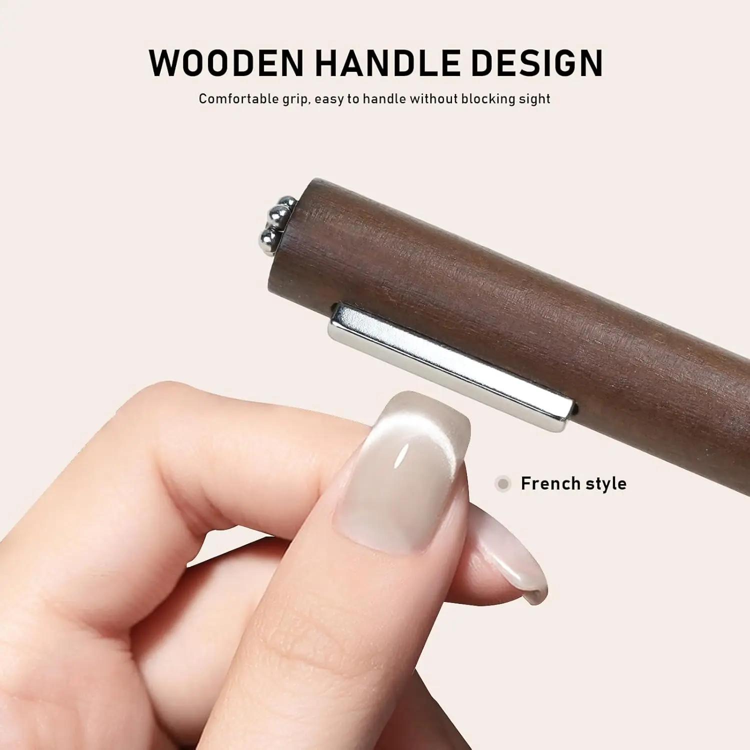 Palo magnético 3D para decoración de uñas, ojo de gato, 3 en 1, forma de cigarro, imán para uñas, mango de madera, herramienta magnética de Gel UV para decoración de uñas, diseño DIY