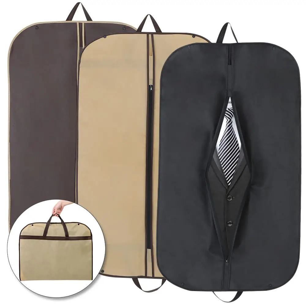 Travel Long Dress Garment Carrier Bag Suit Bags Non-Woven Clothes Dust Cover Hanging Clothes Storage Bag