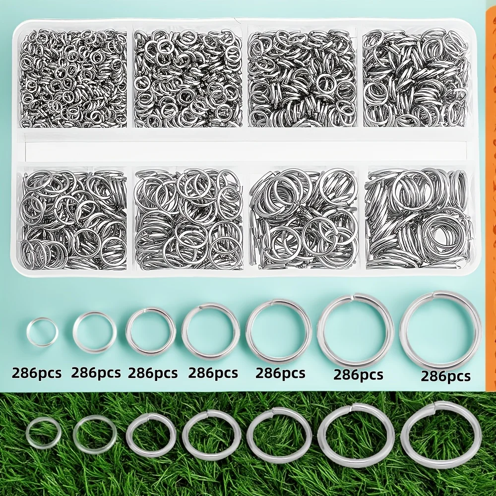 2000pcs Stainless Steel Open Jump Ring Jewelry Connection DIY Accessory for Round Ring Making Earrings Bracelets Necklaces