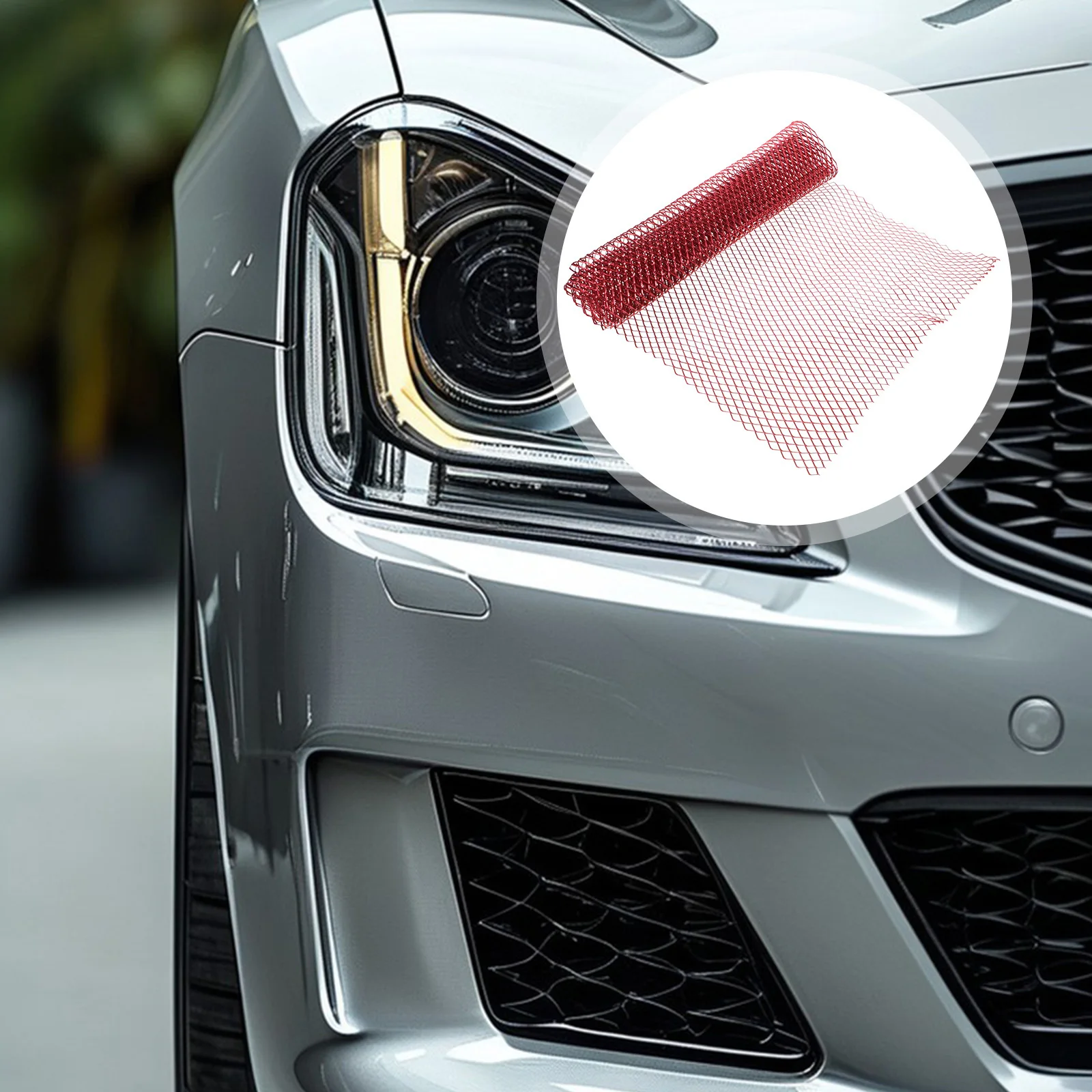 

Red Aluminum Alloy Car Grill Mesh Universal Automotive Grilles Front Bumper Protector Hood Vent Mesh Insert Automotive Grilles