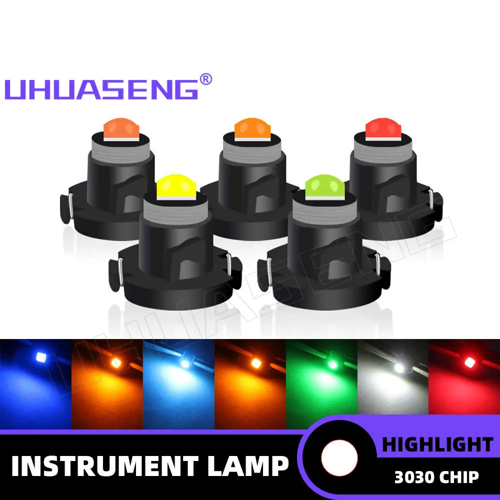 

UHUASENG 8PCS T3 Led T4.2 Bulb T4.7 Instrument Switch Radio Dashboard Dash Indicator Panel Lamp Car Warning Light White Blue 12V