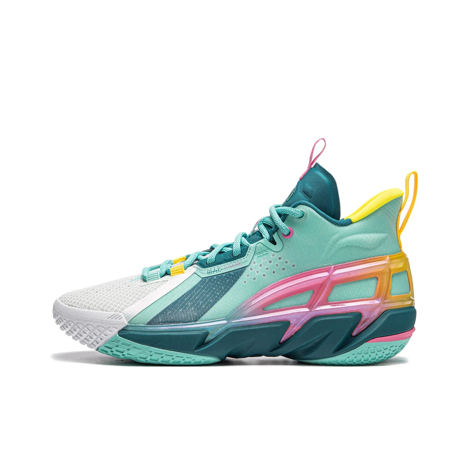 Li Ning BadFive 4 Cushioning Abrasion Resistant Breathable Mid top Basketball Shoes Men's Green White ABFU015-12