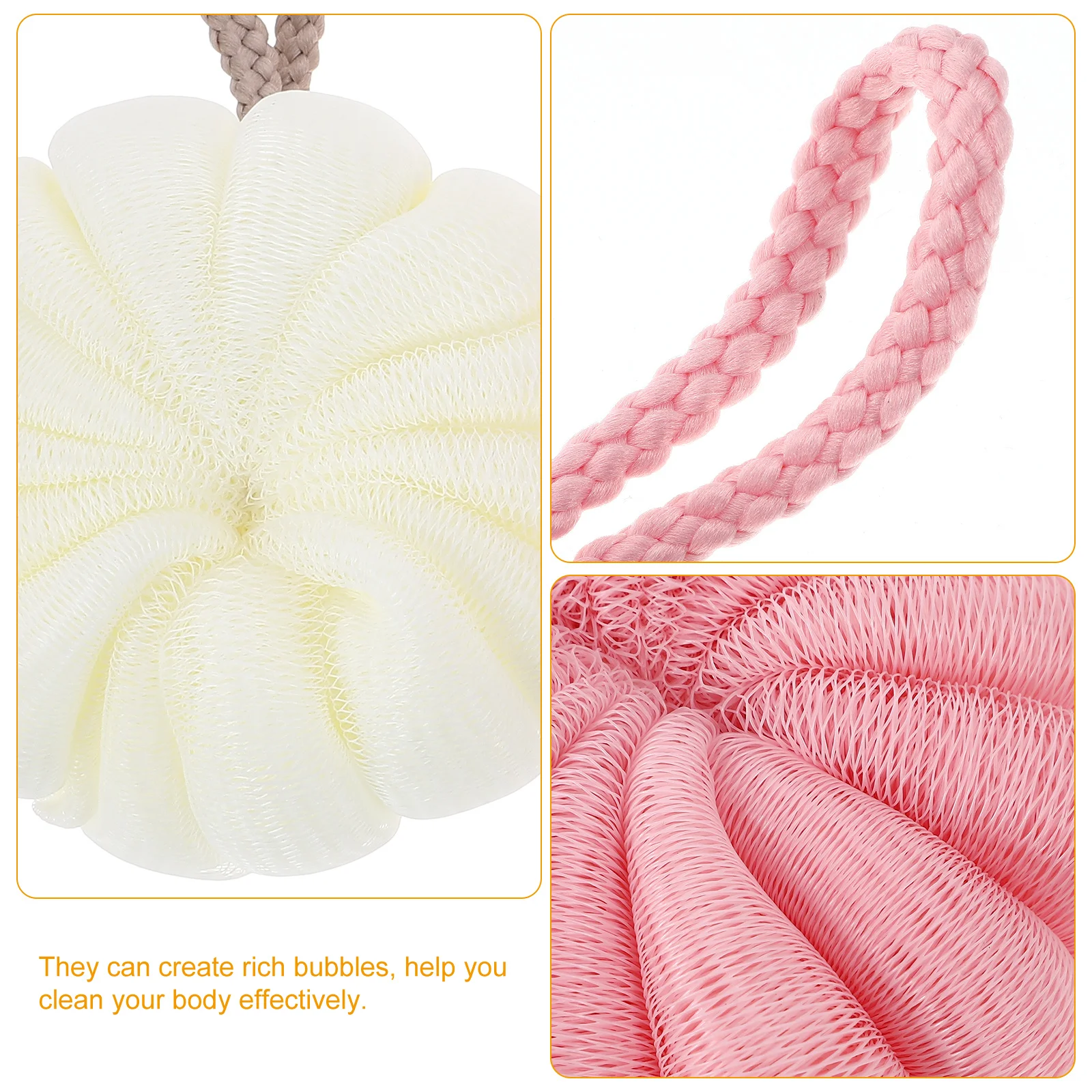 

4 шт. шарики для ванны из материала PE, отшелушивающий скребок для тела для душа, пенящийся шарик из люфы, бытовые аксессуары для ванной комнаты