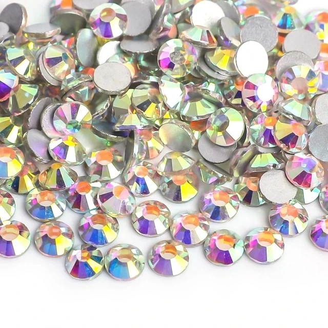 Crystal Clear Glass Nail Art Rhinestones ss3 ss4 ss5 ss6 ss8 ss10 ss12 ss16 ss20 ss30 ss34 Crystal Nails Non HotFix Decorations