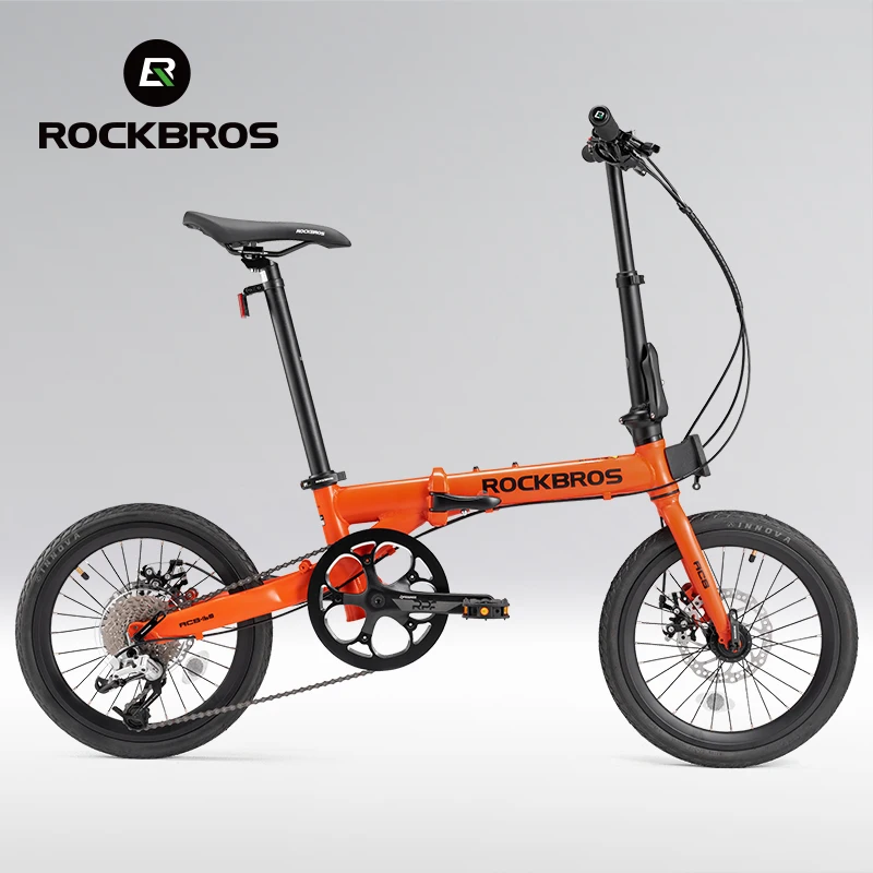 ROCKBROS Folding Bicycle Portable folding bike 16 inch Adult Work Commuter 9-speed Shift Disc Brake Men Women Student Bicycle