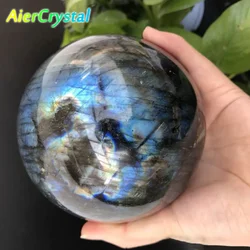 Natural Crystal Labradorite Ball Reiki Healing Quartz Massage Polished Exquisite Moonstone Ore Souvenirs Sphere Ball Room Decor