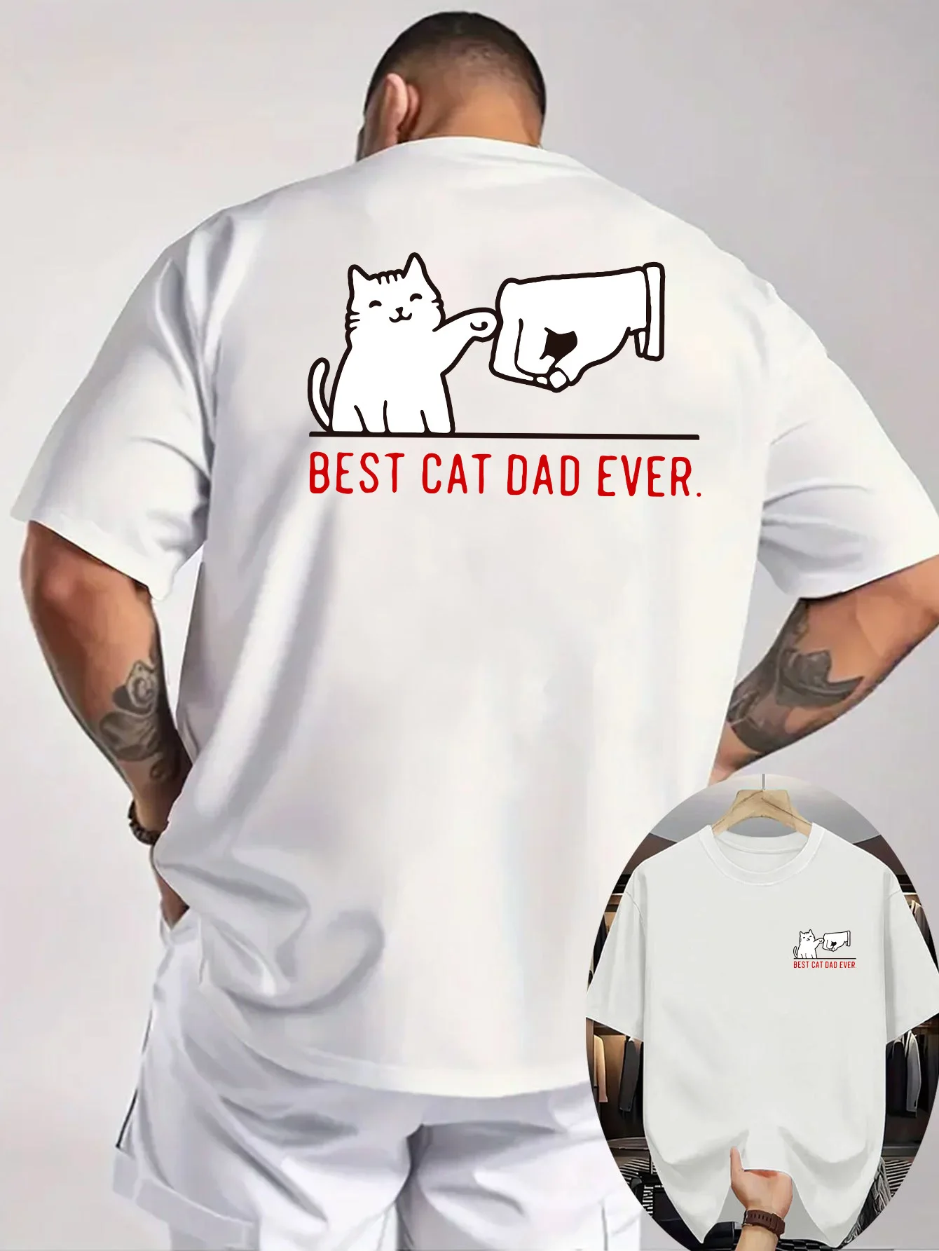 

High-quality Men's Summer New Heavyweight Pure Cotton T-shirt Short Sleeve Niche Design Printed Trendy Brand