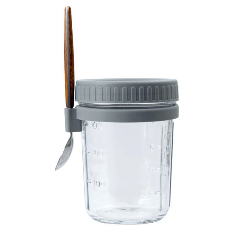 Контейнер для чашки для завтрака, герметичная банка для овсяных пластівцев с крышкой и ложкой, портативная чашка для овсяных пластин для салата, хлопьев