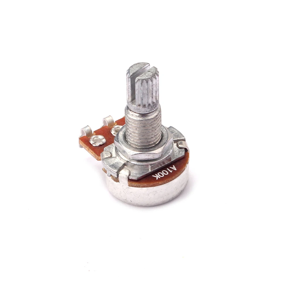 

Guitar Accessory A100K Long Knurled Split Shaft Curved Pot Guitar Potentiometers Shaft Volume and Tone Controls