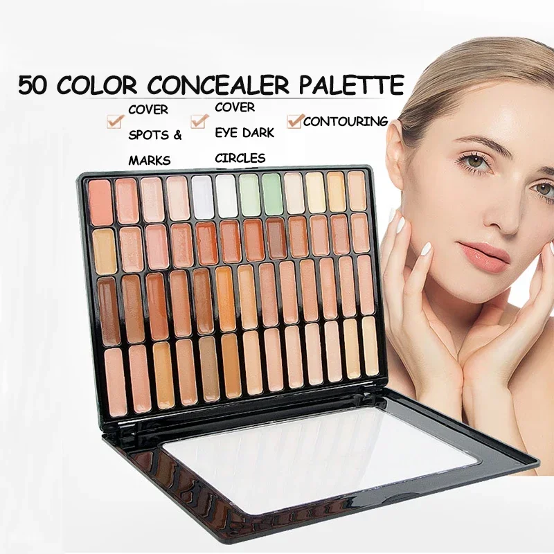 50 Color Professional Makeup Concealer Palette Black Eye Circle Correction Facial Eye Long Lasting Face Contouring Cosmetics