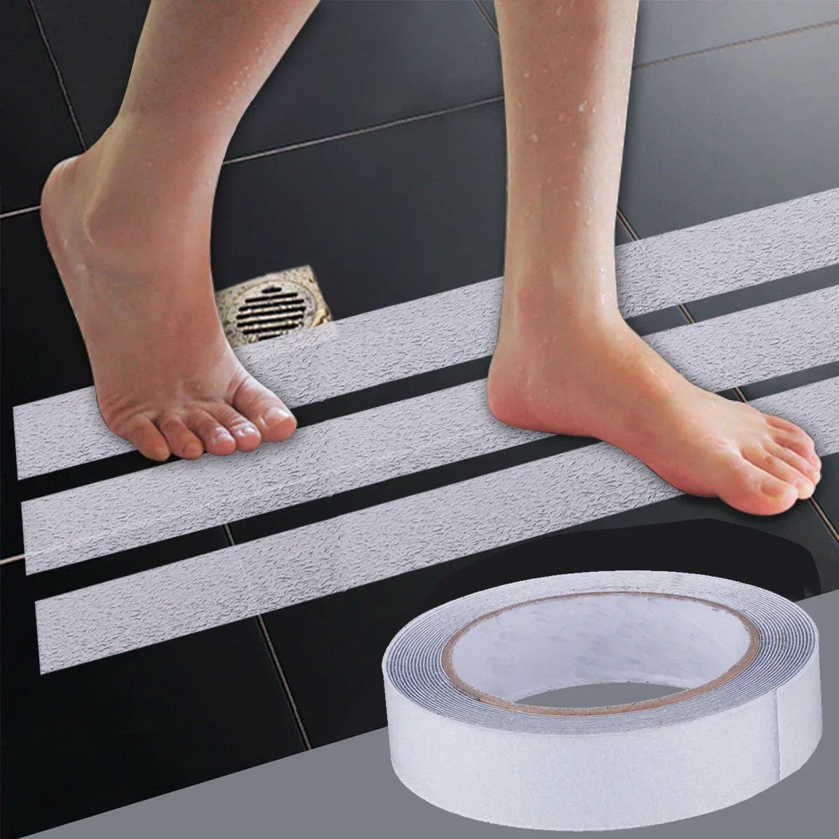 Non-slip Shower Strip Anti Slip Stairs Tapes Harmless Rubber DIY Decal Bathroom High Strength Paste Safe Sticker