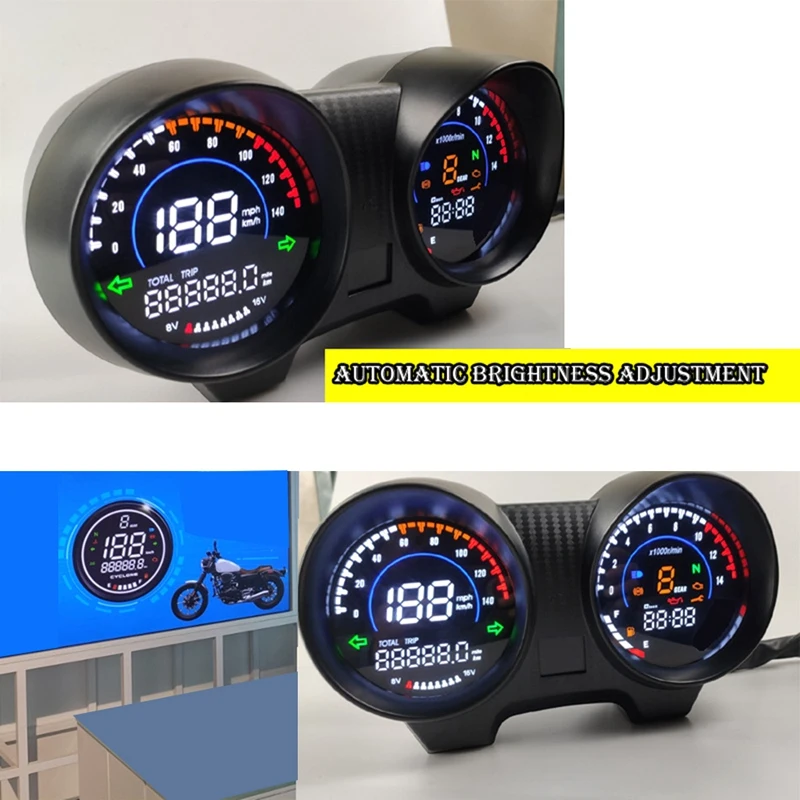 LED Digital Dashboard Motorcycle RPM Meter Speedometer For Brazil TITAN 150 Honda CG150 Fan150 Motorcycle Accessories