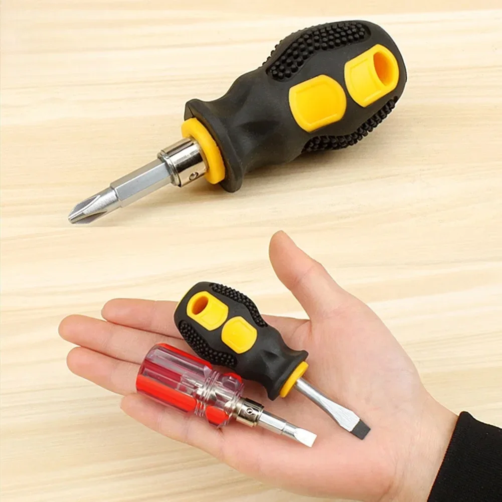 Crosshead Short Handle 1pc Screwdriver Encapsulation/Crystal Handles Flat Set Portable Radish Screwdrivers For Repairing Tools